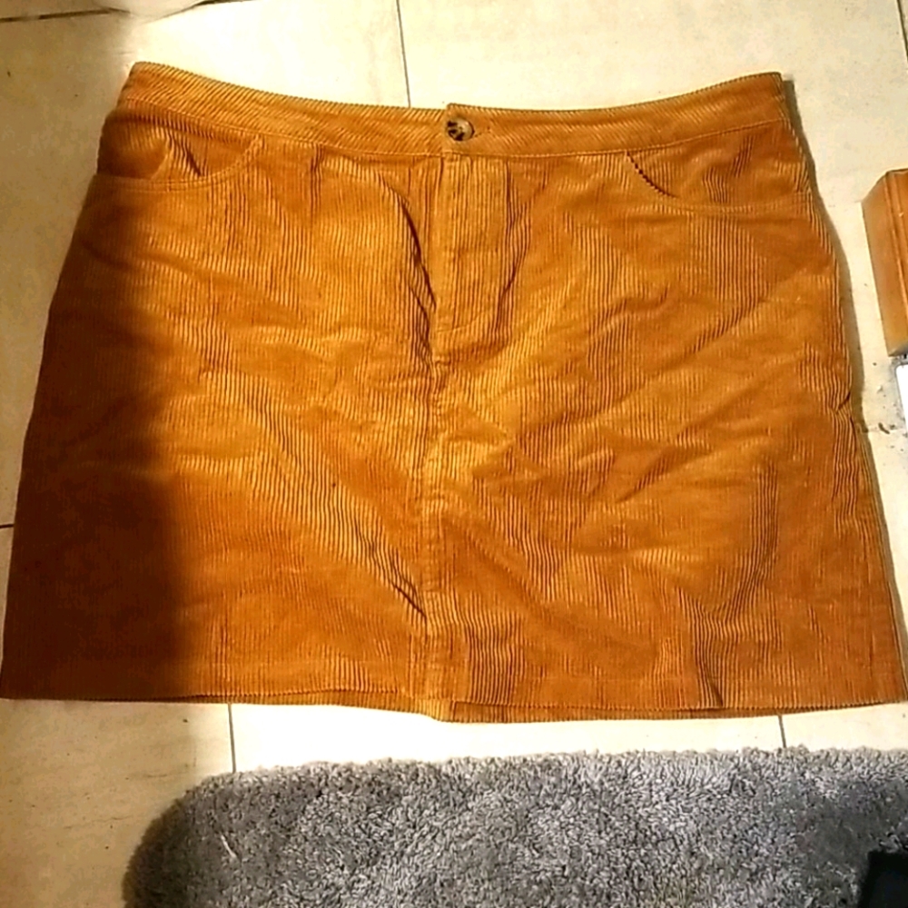 Plus size Burnt orange colored corduroy skirt